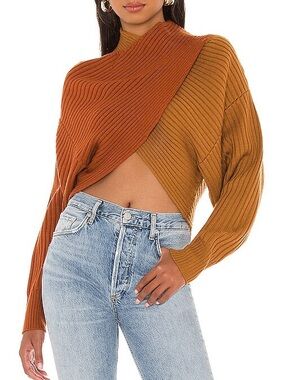 AMUR Milena Colorblock Crop Sweater